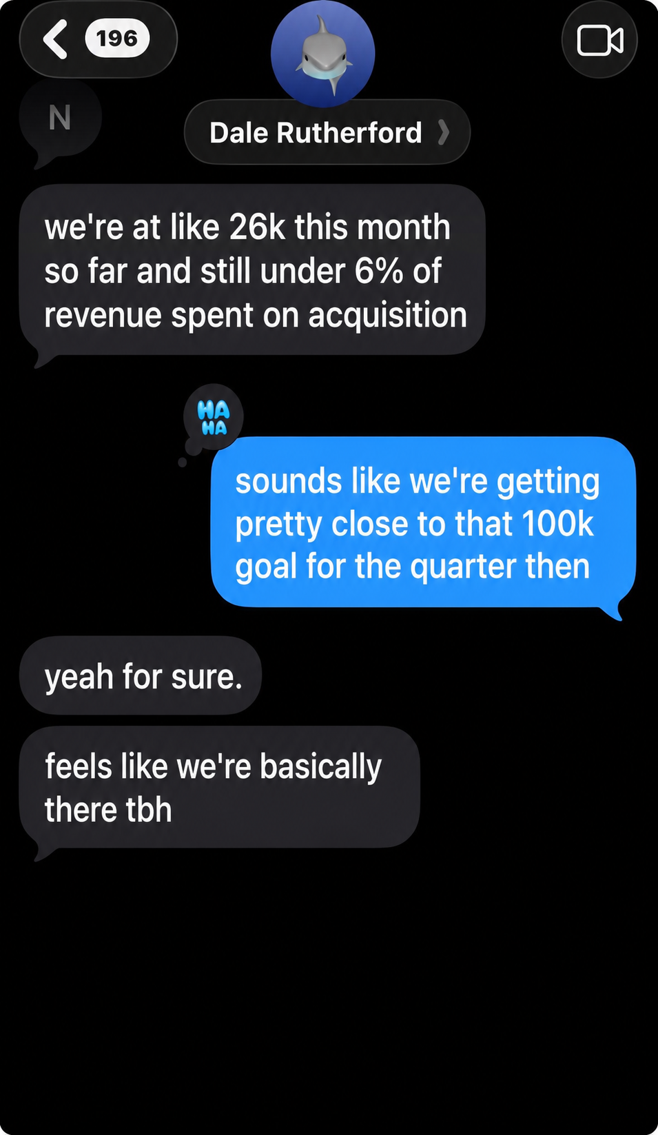 Client text message result 2